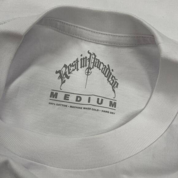 Rest In Paradise Skull Legends Tee T Shirt White Size Medium M B4 - Picture 3 of 4
